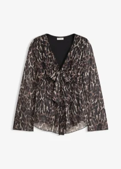 bonprix Blouse T-shirt en mesh près du corps|Femme Chemisiers