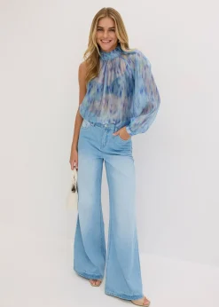 Femme bonprix Chemisiers|Blouse une épaule en crêpe