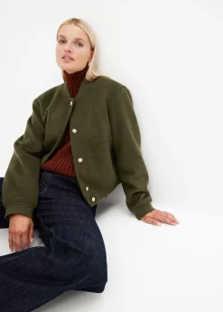 Femme bonprix Tailles Petite|Vestes & Manteaux|Blouson aspect laine