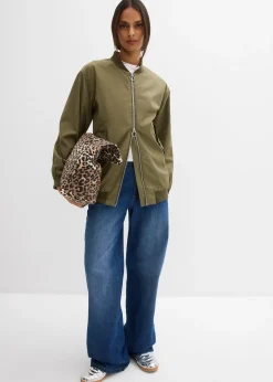 bonprix Blouson aviateur large à doublure léopard|Femme Vestes & Manteaux