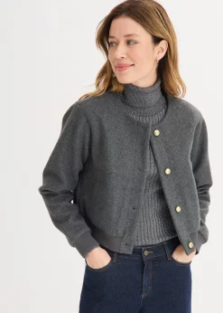 bonprix Blouson court en maille bouclette|Femme Vestes & Manteaux