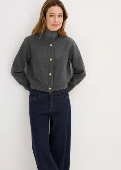 bonprix Blouson court en maille bouclette|Femme Vestes & Manteaux