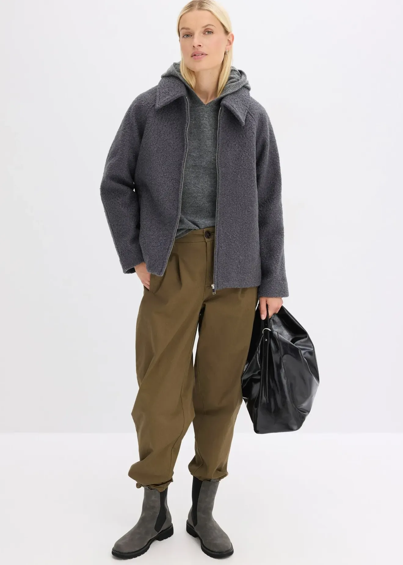 Femme bonprix Vestes & Manteaux|Blouson en maille bouclette douce