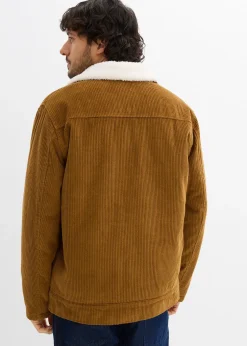 Homme bonprix Vestes|Blouson en velours côtelé doublé sherpa