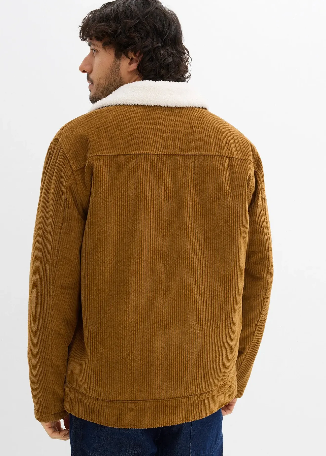 Homme bonprix Vestes|Blouson en velours côtelé doublé sherpa