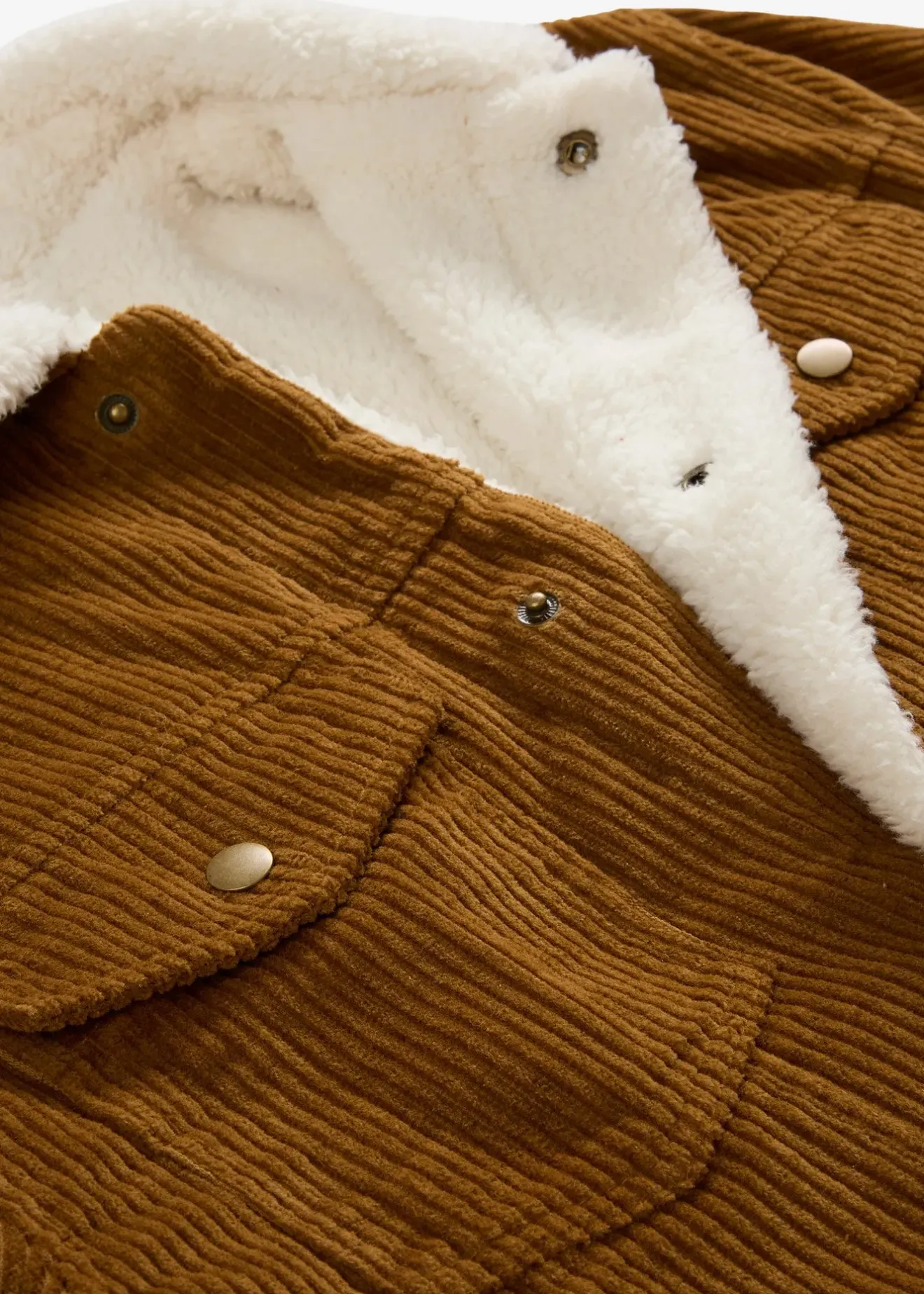 Homme bonprix Vestes|Blouson en velours côtelé doublé sherpa