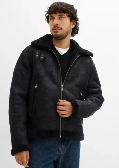 bonprix Blouson enduit doublé sherpa|Homme Vestes