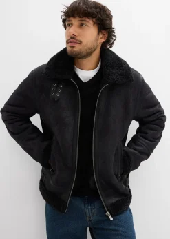 bonprix Blouson enduit doublé sherpa|Homme Vestes