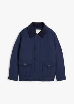 Homme bonprix Vestes|Blouson rembourré pour l’hiver avec col en velours côtelé