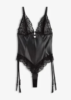 bonprix Body effet wetlook avec porte-jarretelles amovible|Femme Bodies