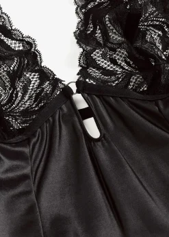 bonprix Body effet wetlook avec porte-jarretelles amovible|Femme Bodies