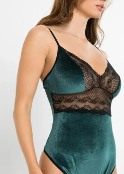 bonprix Body en velours ouvert|Femme Bodies|Lingerie Érotique