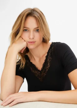 bonprix Body manches courtes en modal et dentelle|Femme Bodies