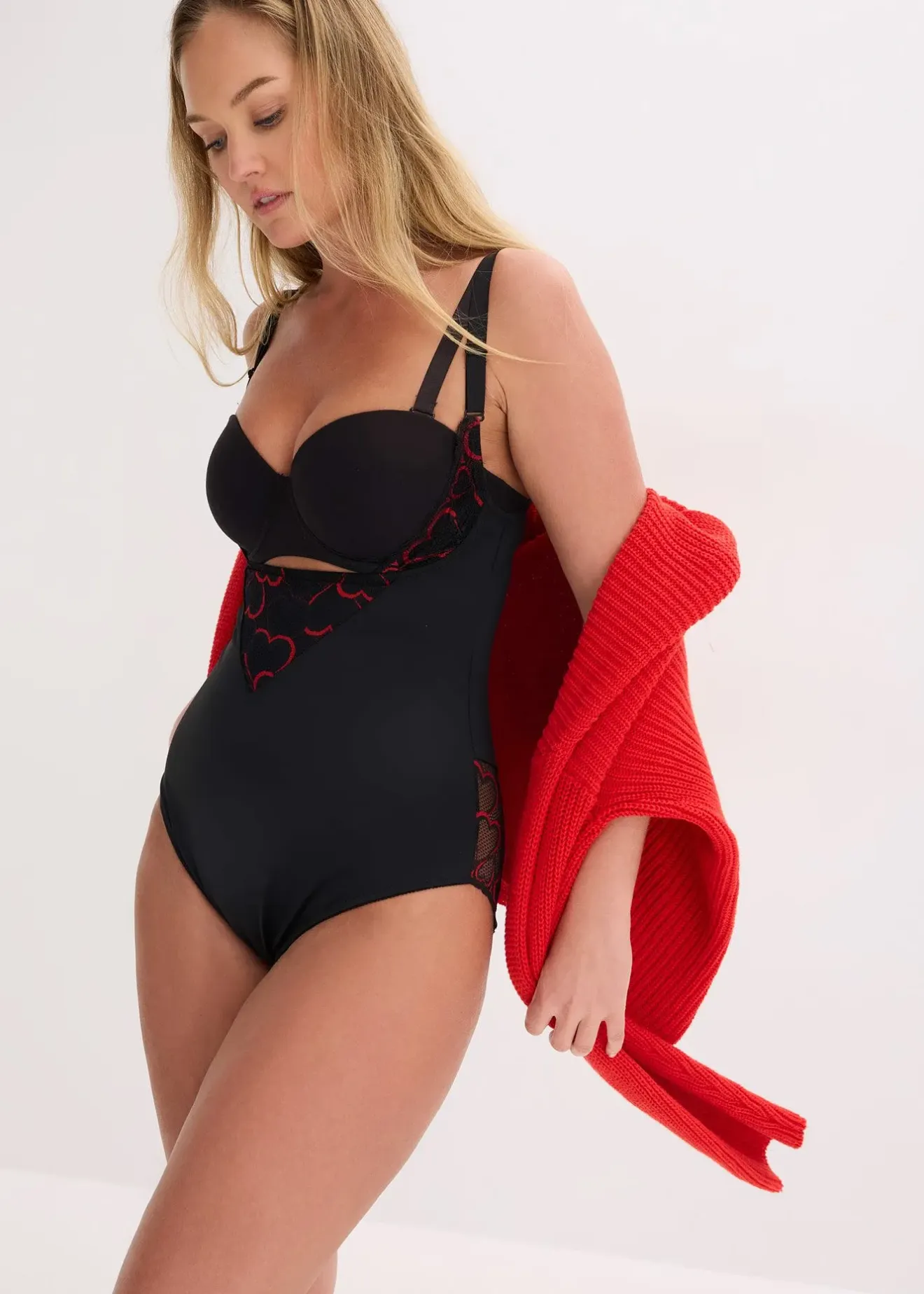 Femme bonprix Lingerie Sculptante|Body sculptant avec dentelle, maintien léger