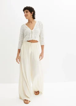 bonprix Boléro ajouré, manches 3/4|Femme Maille|Pulls & Gilets