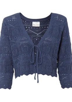 bonprix Boléro ajouré, manches 3/4|Femme Maille|Pulls & Gilets