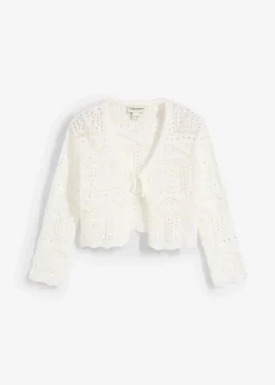 bonprix Boléro manches 3/4 en maille ajourée|Enfant Vêtements Enfant|Filles 9-16 Ans·Pulls & Sweats