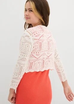 bonprix Boléro manches 3/4 en maille ajourée|Enfant Vêtements Enfant|Filles 9-16 Ans·Pulls & Sweats