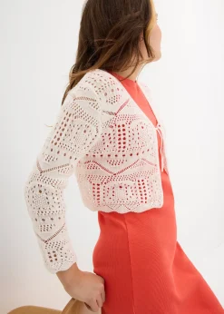 bonprix Boléro manches 3/4 en maille ajourée|Enfant Vêtements Enfant|Filles 9-16 Ans·Pulls & Sweats