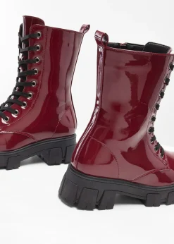 bonprix Boots à lacets vernies|Femme Boots