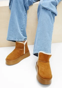 bonprix Boots à plateforme|Femme Chaussures D'Hiver Fourrées|Chaussons