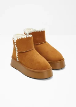 bonprix Boots à plateforme|Femme Chaussures D'Hiver Fourrées|Chaussons