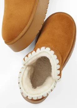 bonprix Boots à plateforme|Femme Chaussures D'Hiver Fourrées|Chaussons