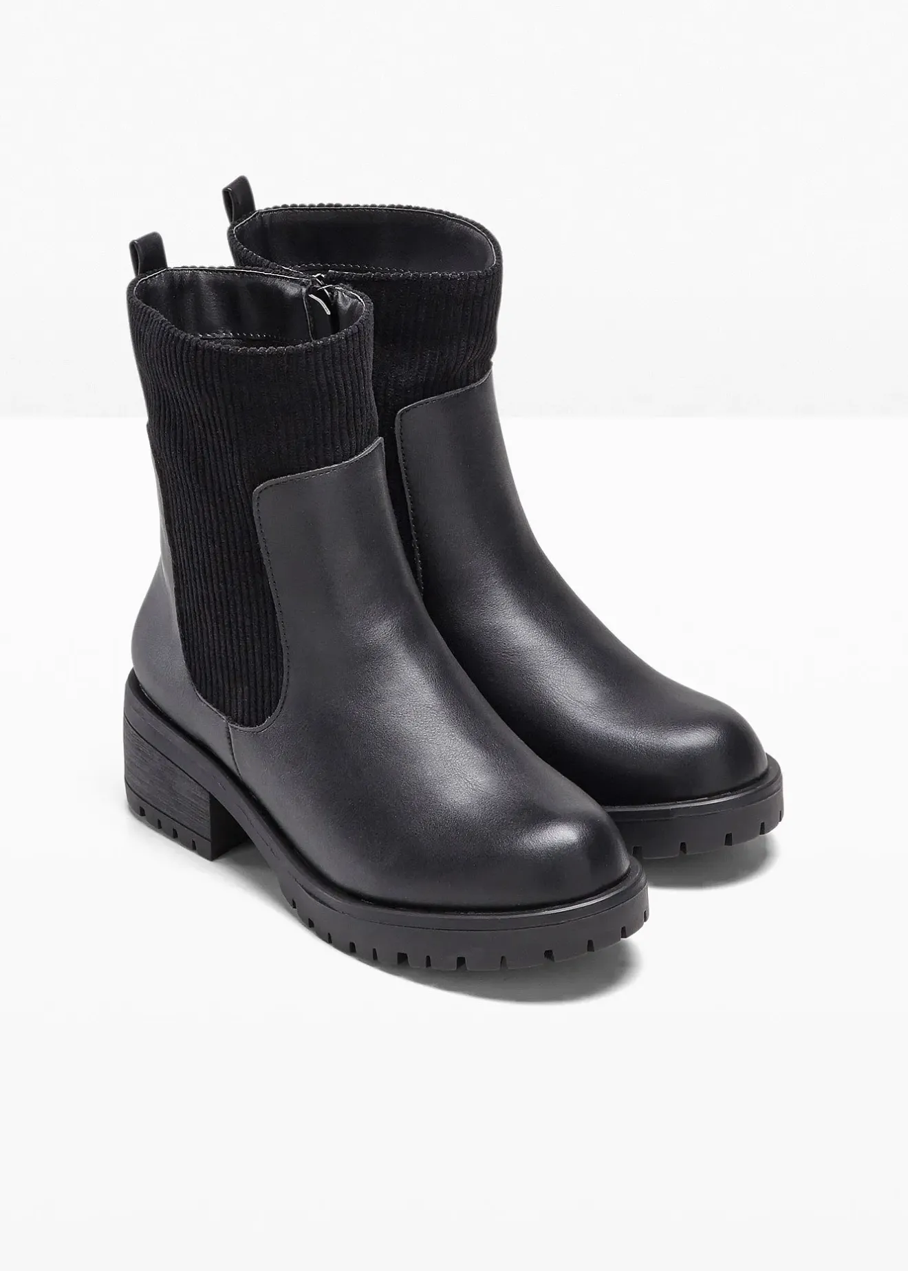 bonprix Boots avec empiècement en velours côtelé|Femme Boots