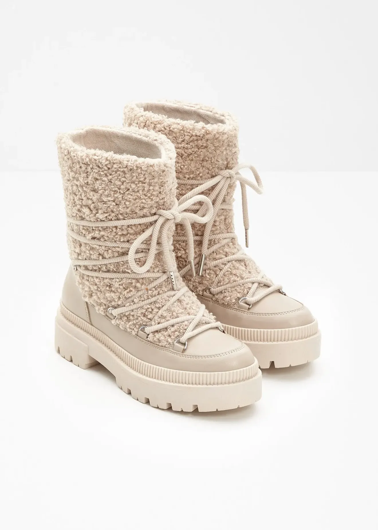 bonprix Boots fourrées à lacets|Femme Chaussures D'Hiver Fourrées|Boots