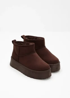 bonprix Boots fourrées à plateforme|Femme Chaussures D'Hiver Fourrées|Chaussons
