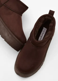 bonprix Boots fourrées à plateforme|Femme Chaussures D'Hiver Fourrées|Chaussons