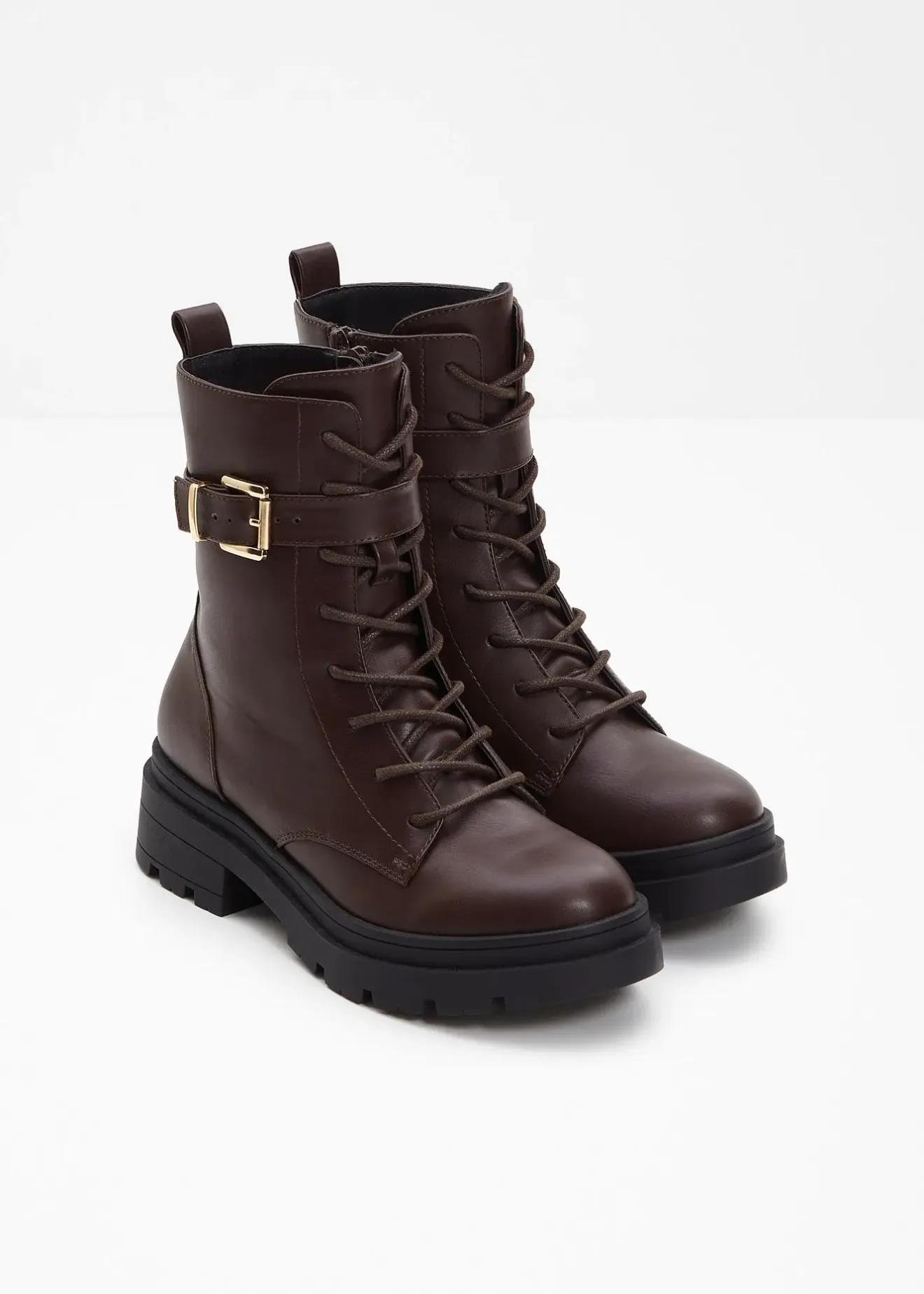 bonprix Boots lacées avec boucle|Femme Chaussures D'Hiver Fourrées|Boots