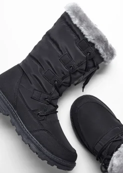 bonprix Bottes à lacets|Femme Chaussures D'Hiver Fourrées|Chaussures Confort