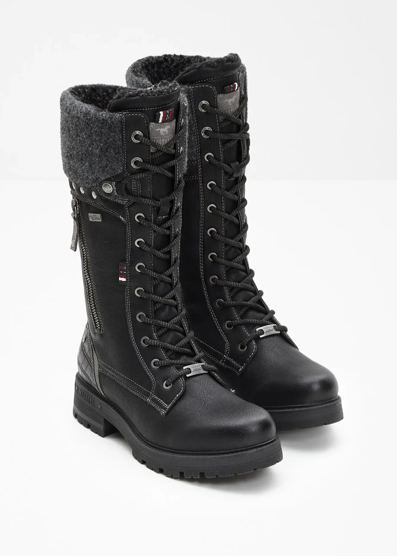 Femme Mustang Chaussures D'Hiver Fourrées|Marques|Bottes à lacets