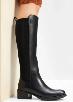 bonprix Bottes en cuir|Femme Chaussures D'Hiver Fourrées|Bottes