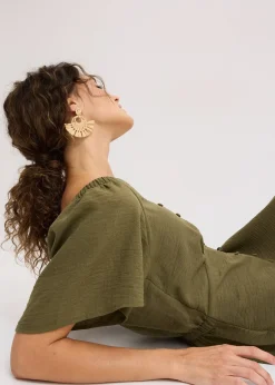 bonprix Boucles d’oreille aspect paille|Femme Bijoux