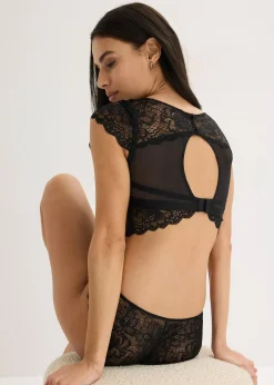 Femme bonprix Dessous|Soutiens-Gorge|Brassière à dentelle florale, sans armatures