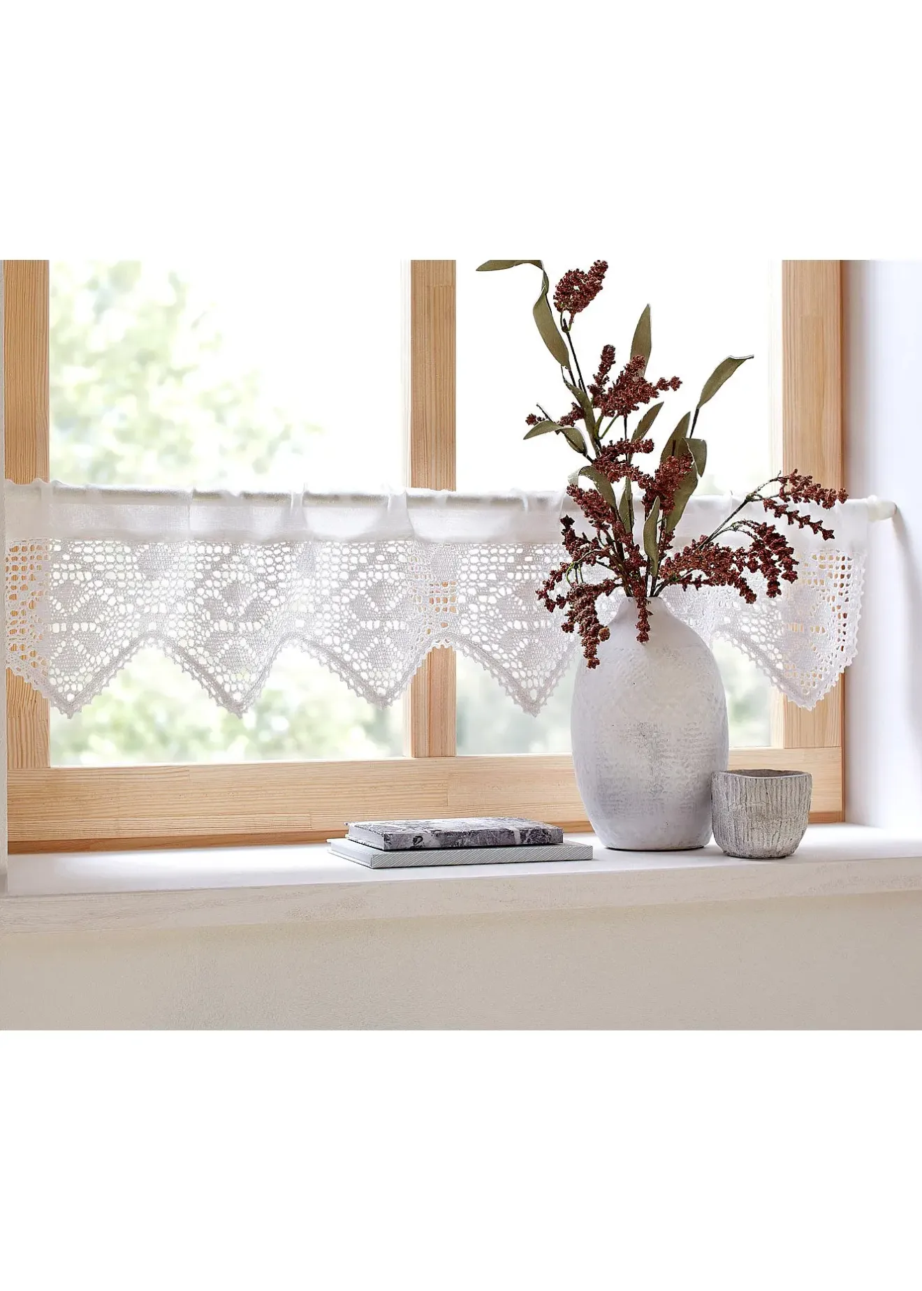 bonprix Vitrages/Brise-Bise|Brise-bise au crochet coloris uni