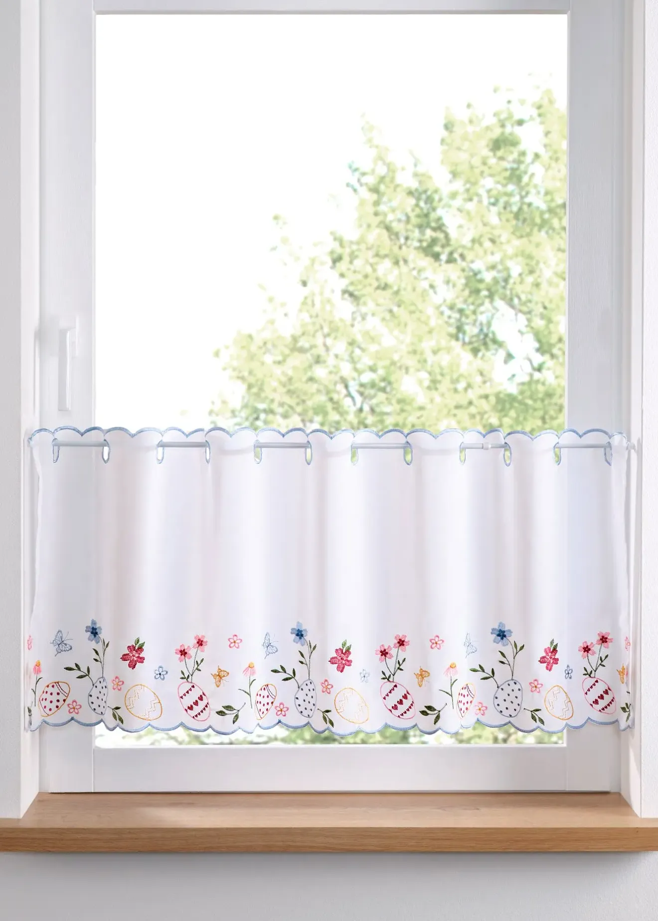 bonprix Vitrages/Brise-Bise|Rideaux & Stores|Brise-bise avec motifs de Pâques brodés