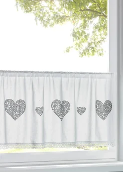 bonprix Brise-bise coton à imprimé cœur| Vitrages/Brise-Bise