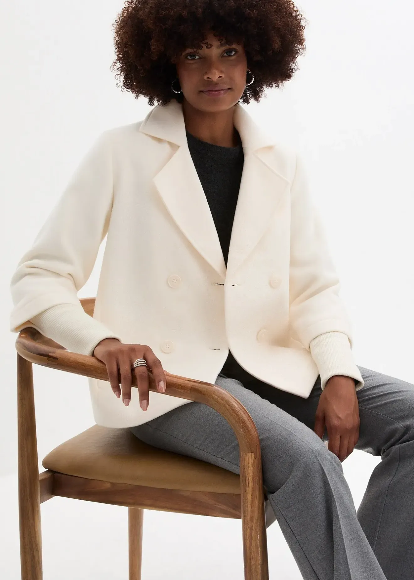 Femme bonprix Vestes & Manteaux|Caban avec manches en maille