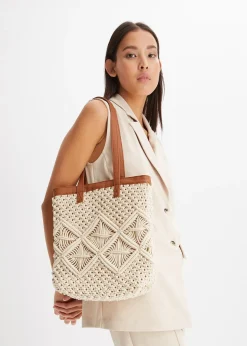 bonprix Cabas en macramé|Femme Sacs