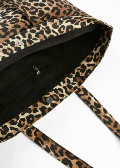 Femme bonprix Sacs|Cabas en toile motif léopard