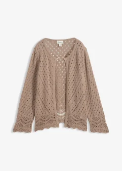 bonprix Cardigan ajouré 100% coton|Femme Maille|Pulls & Gilets