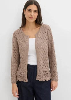 bonprix Cardigan ajouré 100% coton|Femme Maille|Pulls & Gilets