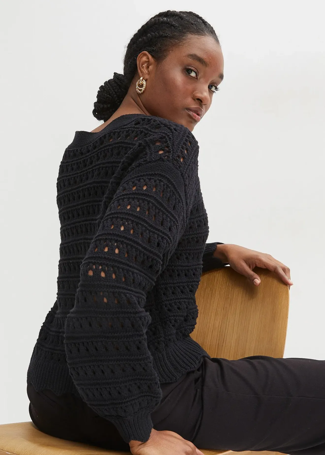 bonprix Cardigan ajouré 100% coton|Femme Maille|Pulls & Gilets