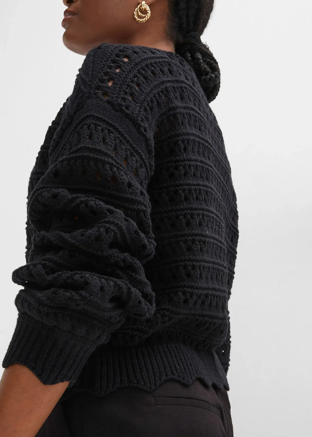 bonprix Cardigan ajouré 100% coton|Femme Maille|Pulls & Gilets