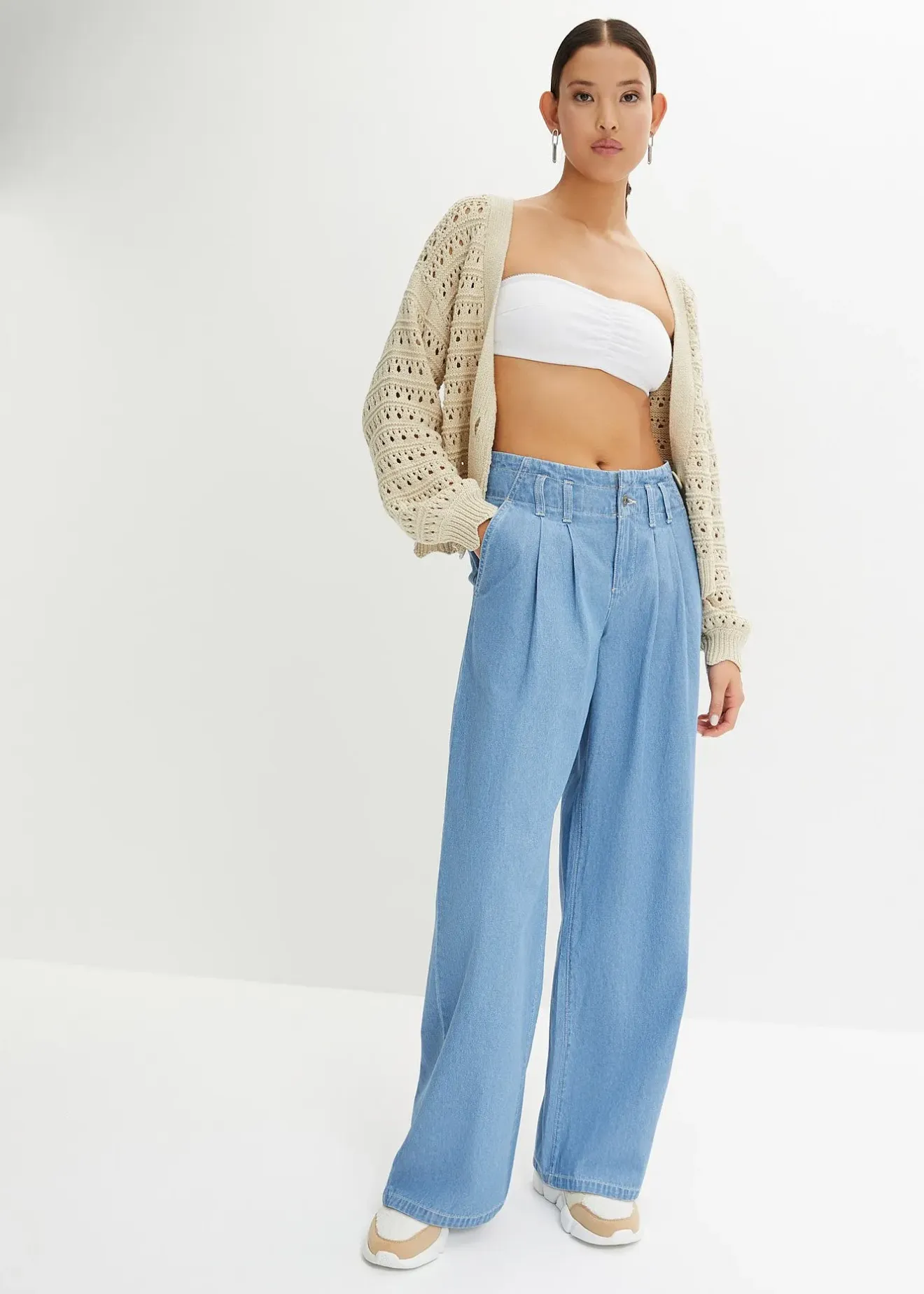 Femme bonprix Maille|Pulls & Gilets|Cardigan ajouré 100% coton