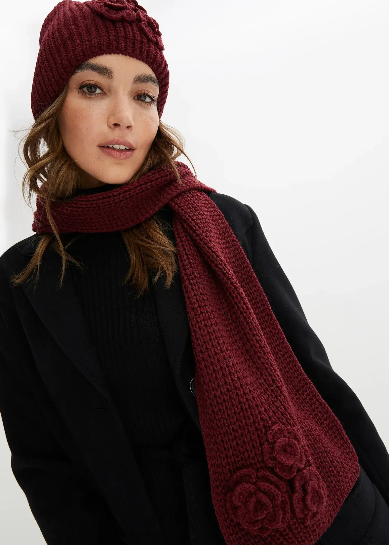 Femme bonprix Bonnets, Chapeaux & Co.|Écharpes & Foulards|Écharpe et bonnet (ens. 2 pces)