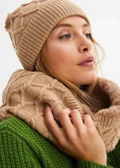 bonprix Écharpe et bonnet (ens. 2 pces)|Femme Bonnets, Chapeaux & Co.|Écharpes & Foulards